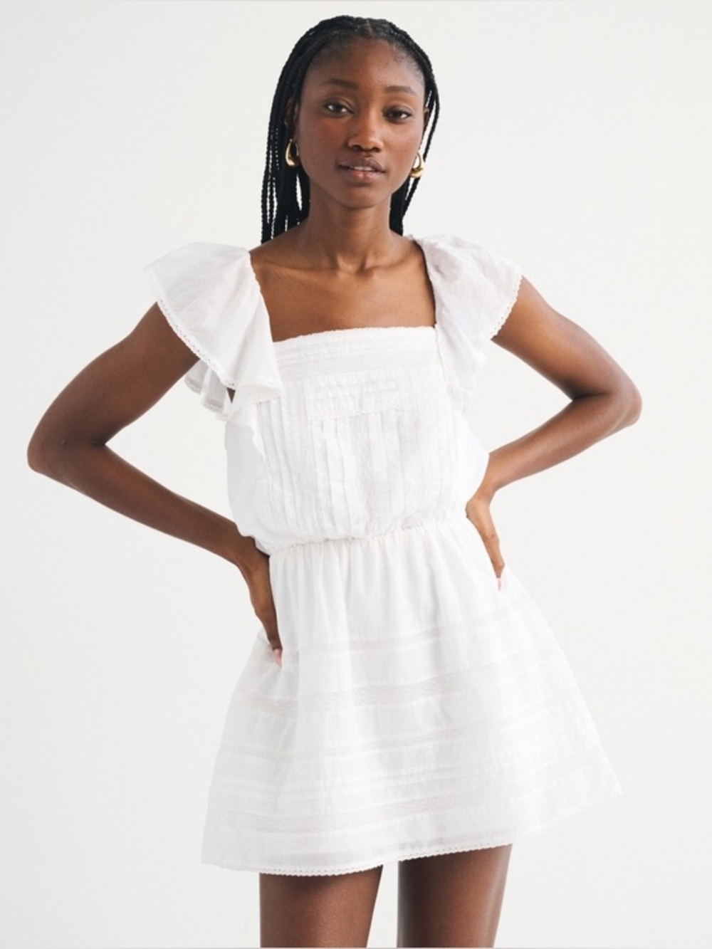 Abercrombie and fitch Angel Sleeve Easy Waist Skort dress XXS white